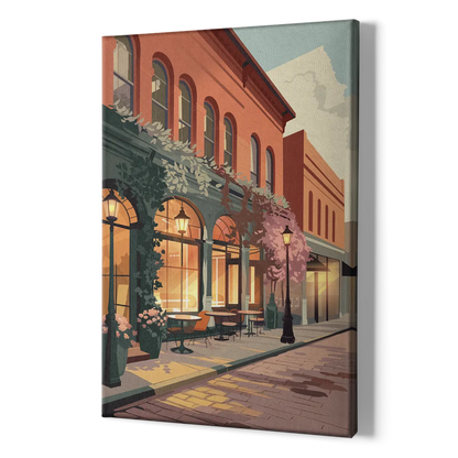 Lubbock Downtown Charm - Canvas Print Art Sides