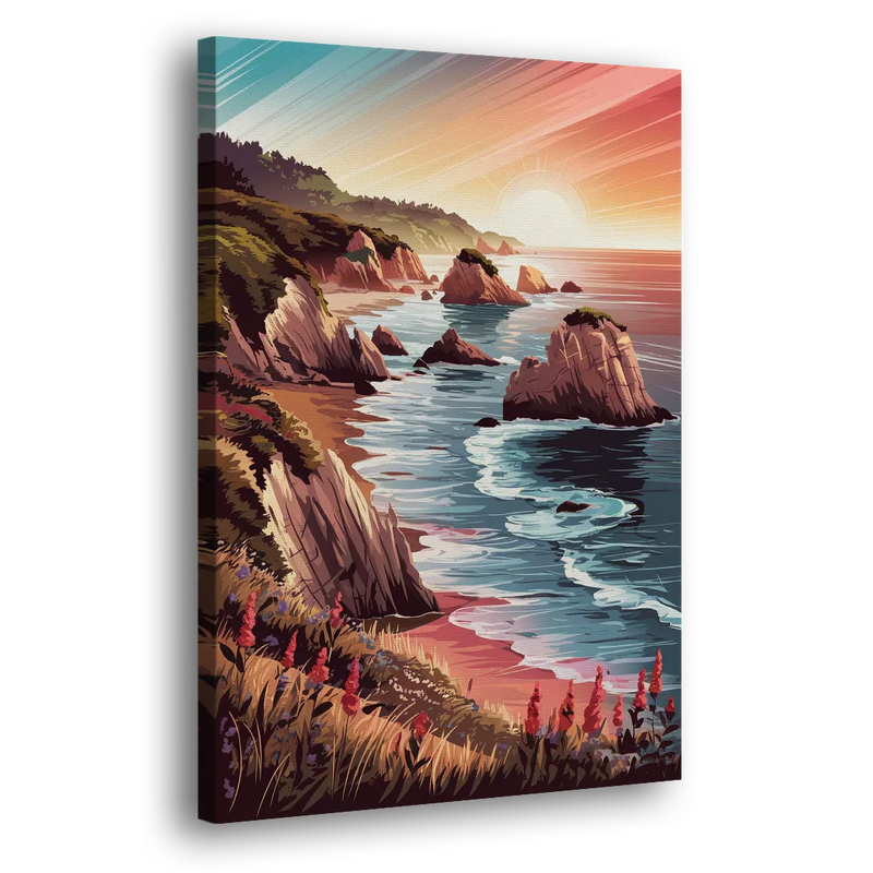 Big Sur Coastal Sunset - Canvas Print Art Sides