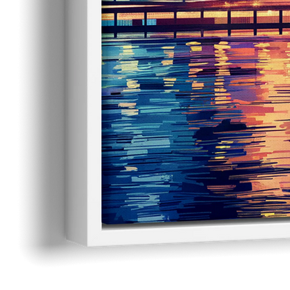 New York City Night Lights - Close-Up White Frame Canvas