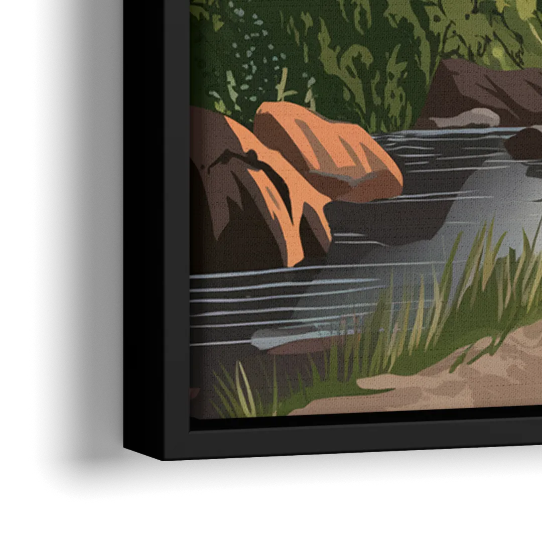 Franklin Nature Trails - Close-Up Black Frame Canvas