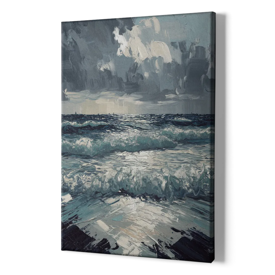 Seaside Stormy Skies - Canvas Print Art Sides