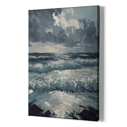 Seaside Stormy Skies - Canvas Print Art Sides