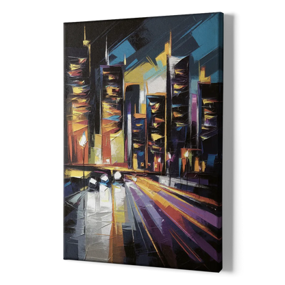 Plano Nightlife Glow - Canvas Print Art Sides