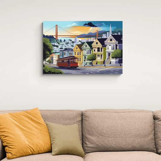 San Francisco Urban Landscape - Canvas Wall Art Living Room