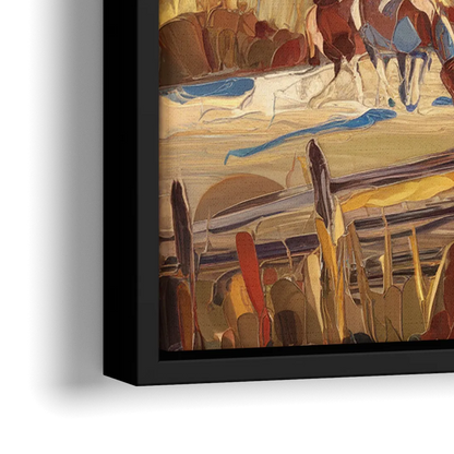 Jackson Hole Rustic Charm - Close-Up Black Frame Canvas