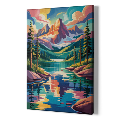 Rocky Mountain Serenity - Canvas Print Art Sides