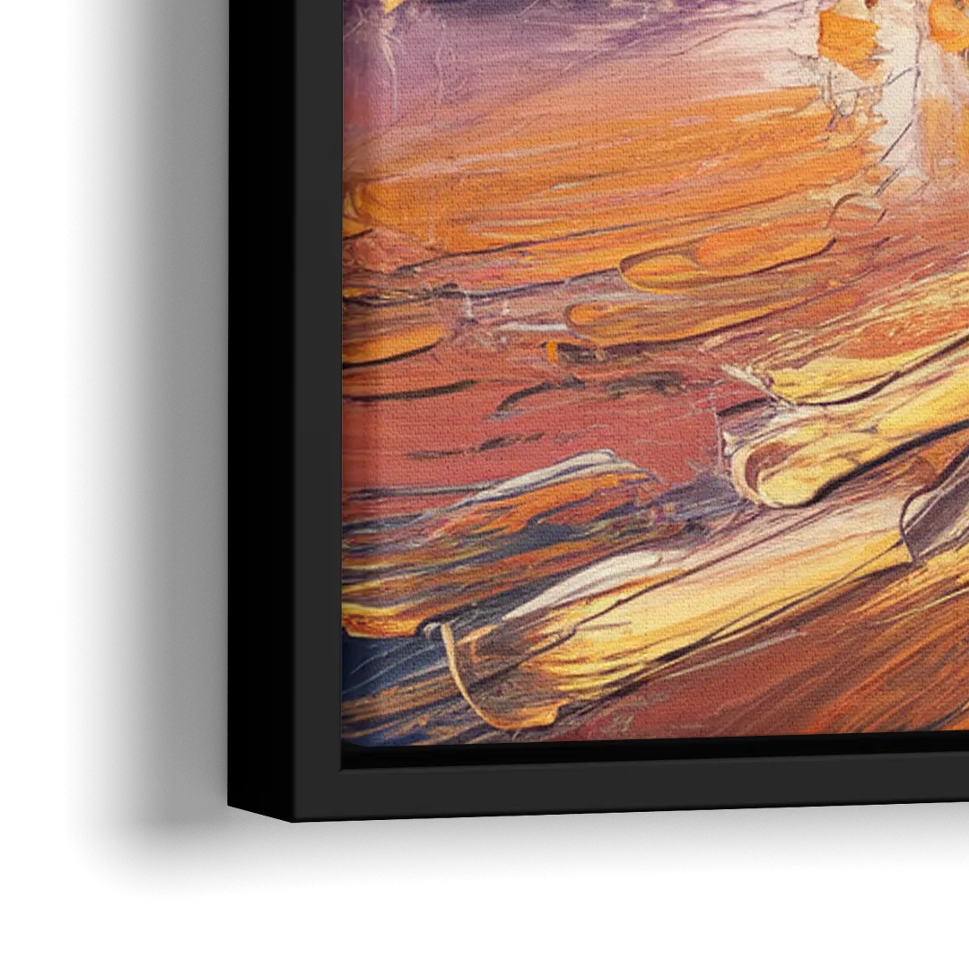 Baltimore Inner Harbor Sunset - Close-Up Black Frame Canvas