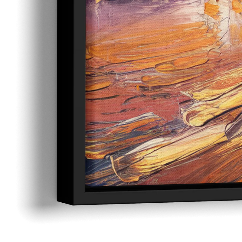 Baltimore Inner Harbor Sunset - Close-Up Black Frame Canvas