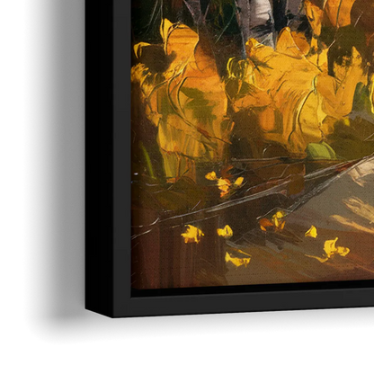 Aspen Trail Through the Trees - Close-Up Black Frame Canvas