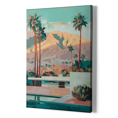 Palm Springs Mountain View - Canvas Print Art Sides