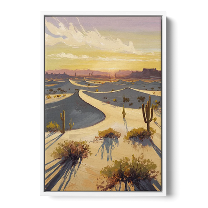 Bisbee Desert Sunrise - White Frame Canvas