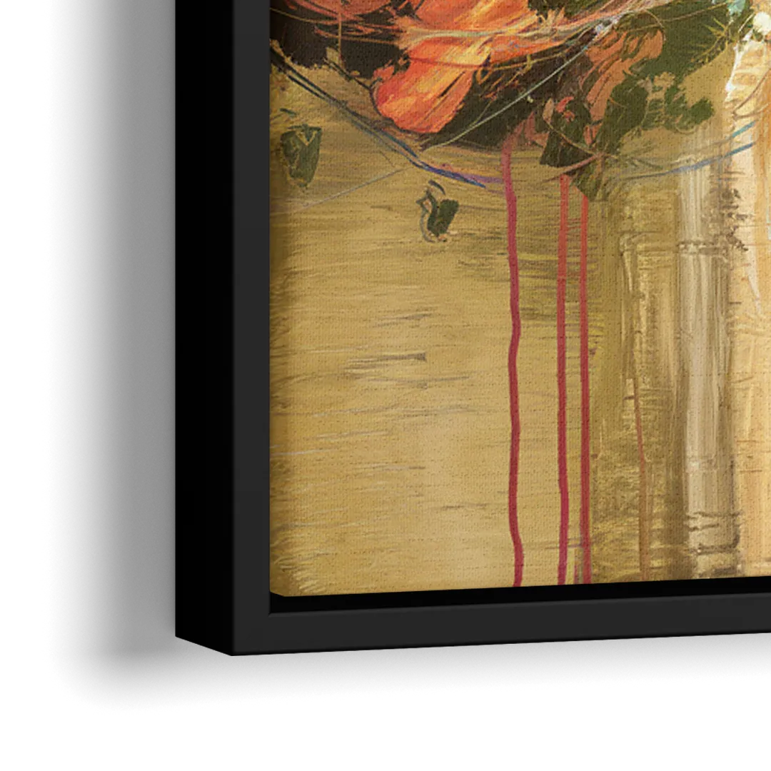 Houston Skyline View - Close-Up Black Frame Canvas