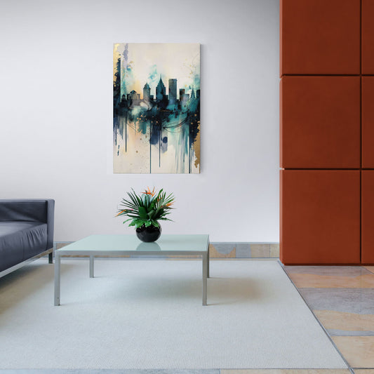Providence Abstract Skyline - Canvas Wall Art Living Room