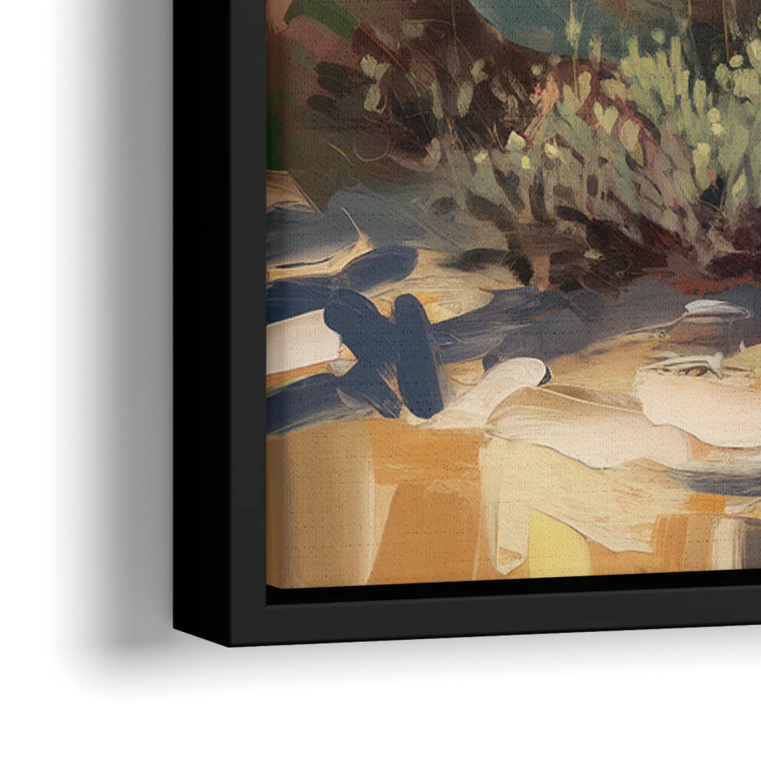 Scottsdale Cactus Bloom - Close-Up Black Frame Canvas