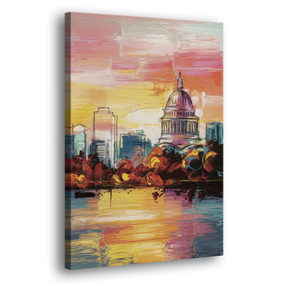 Madison Skyline at Sunset - Canvas Print Art Sides