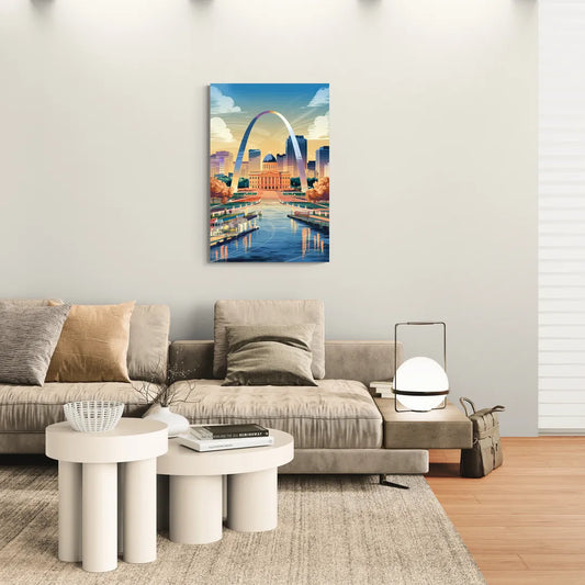 St. Louis Historic Landmarks - Canvas Wall Art Living Room