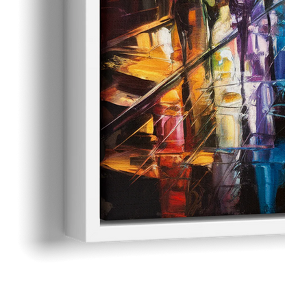 Joseph Vibrant Streets - Close-Up White Frame Canvas