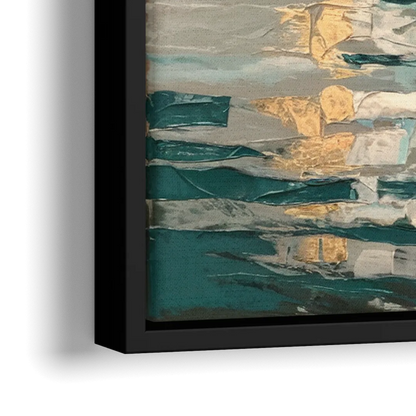 Jersey City Waterfront View - Close-Up Black Frame Canvas