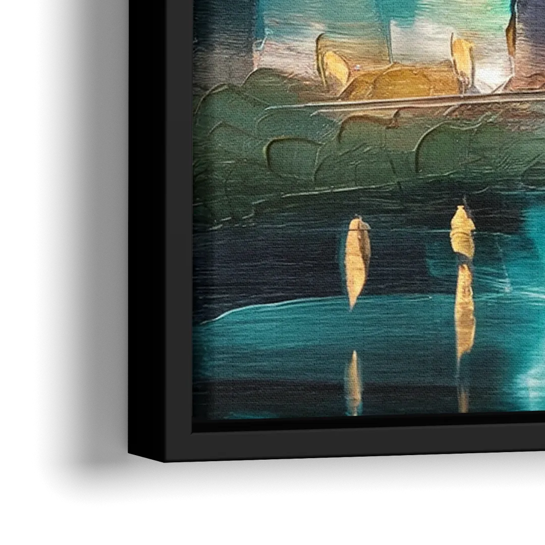 Des Moines Urban Charm - Close-Up Black Frame Canvas