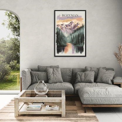 Bozeman Montana Wilderness - Living Room Black Frame Canvas