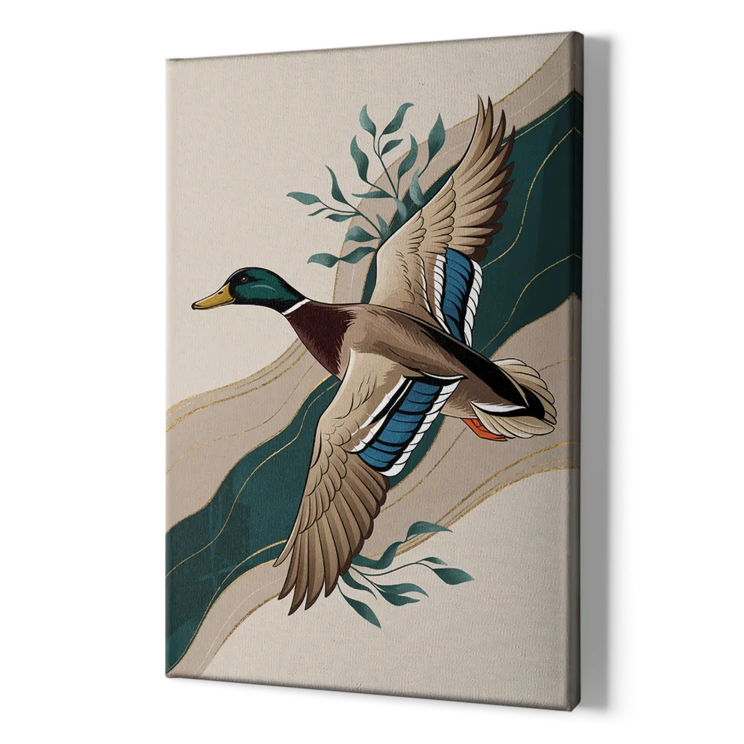 Eugene Ducks Fan Design - Canvas Print Art Sides