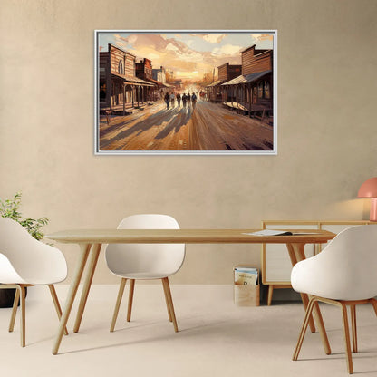 Tombstone Historic Main Street - Living Room White Frame Canvas