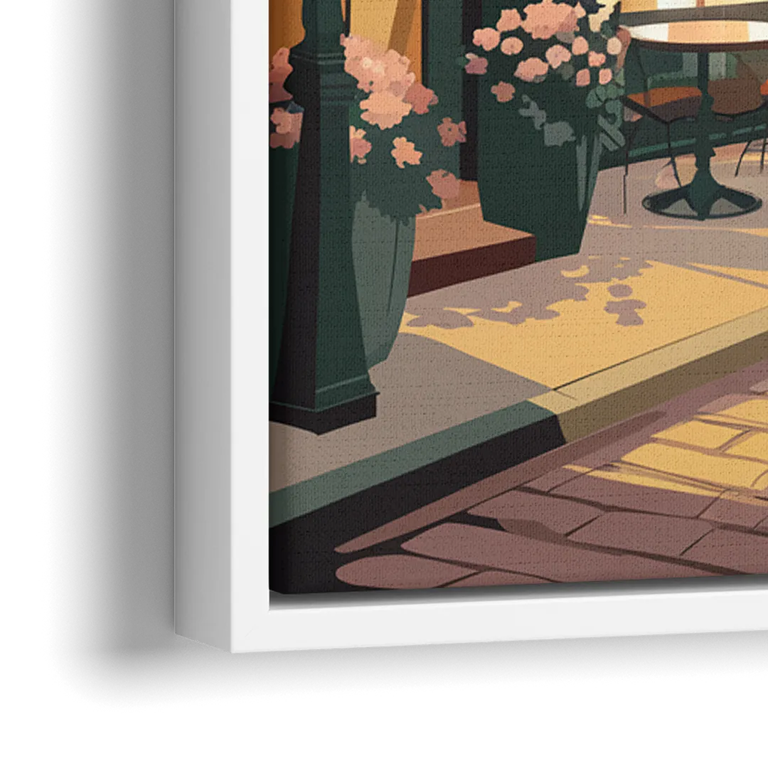 Lubbock Downtown Charm - Close-Up White Frame Canvas