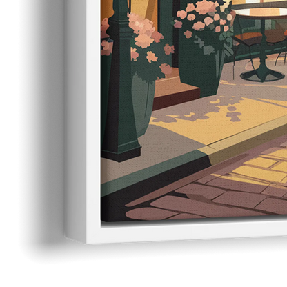 Lubbock Downtown Charm - Close-Up White Frame Canvas