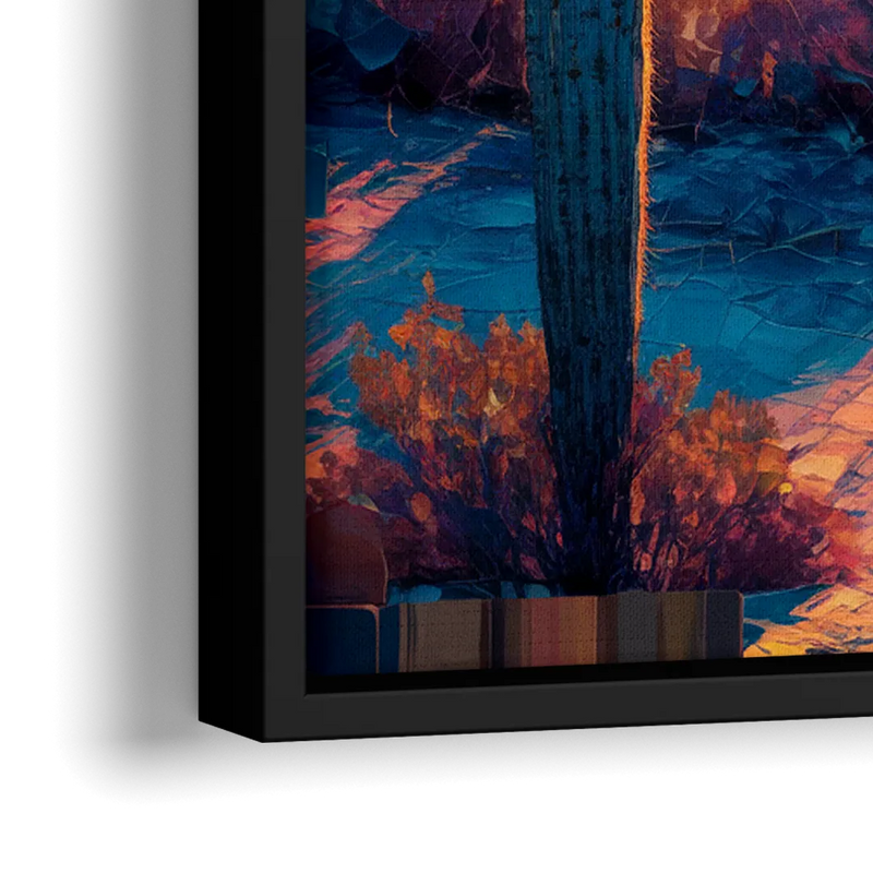 Phoenix Arizona Sunset Glow - Close-Up Black Frame Canvas