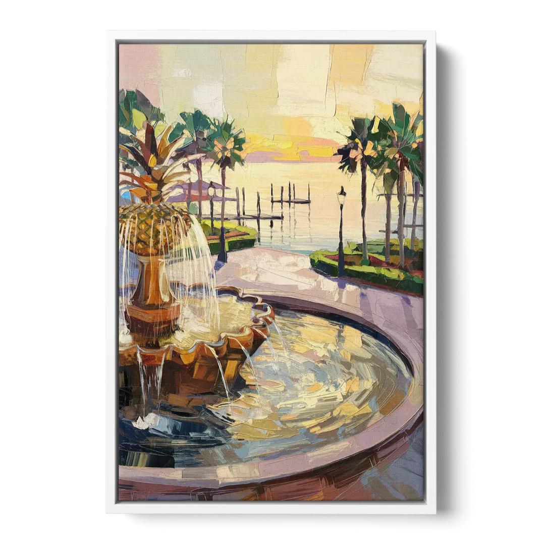Charleston Waterfront Park - White Frame Canvas
