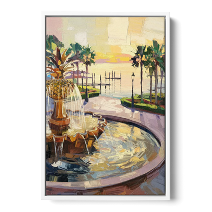 Charleston Waterfront Park - White Frame Canvas