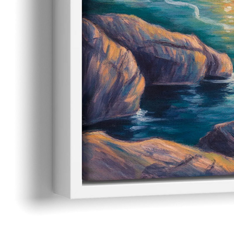 Niagara Falls Water Mist - Close-Up White Frame Canvas