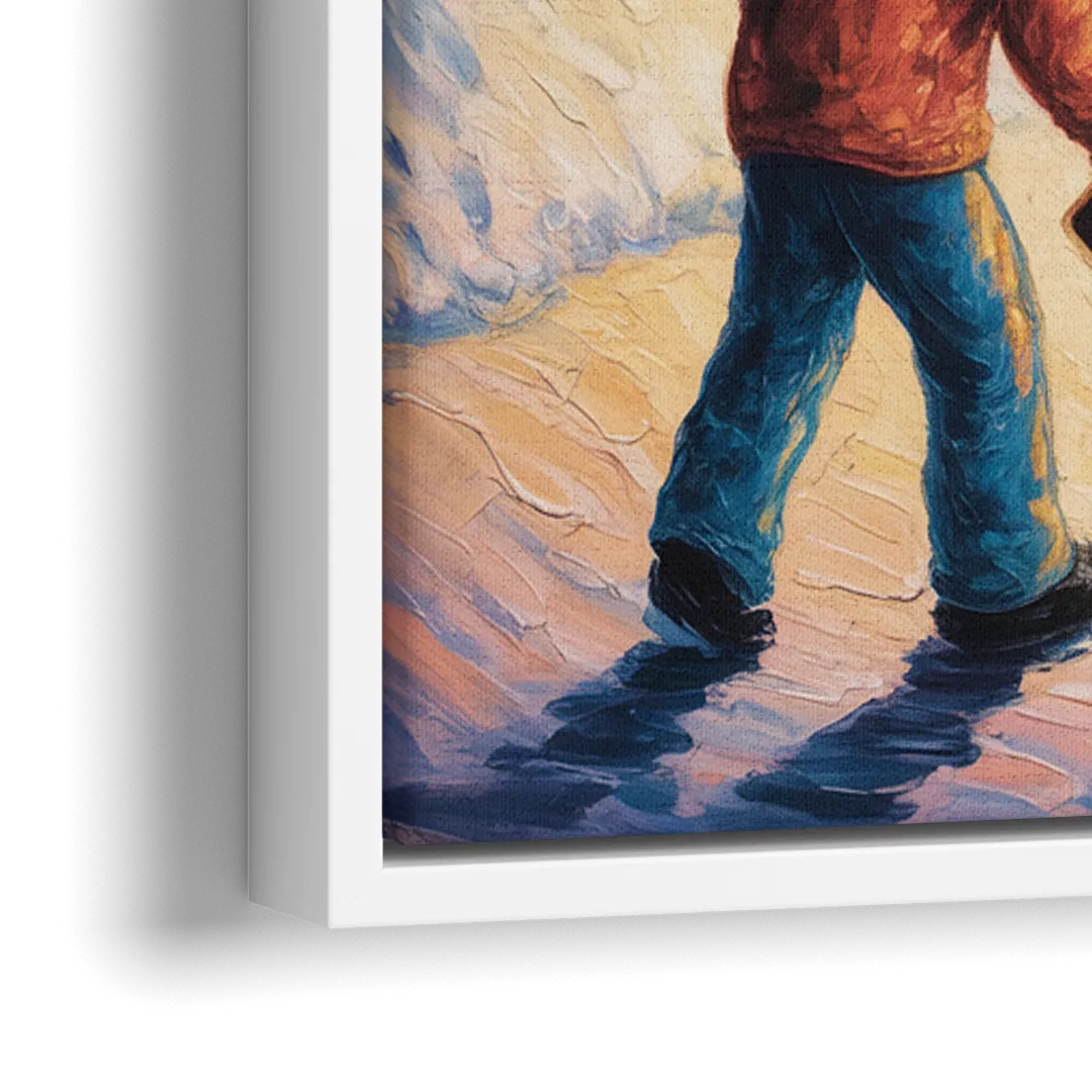 Quebec Winter Carnival - Close-Up White Frame Canvas