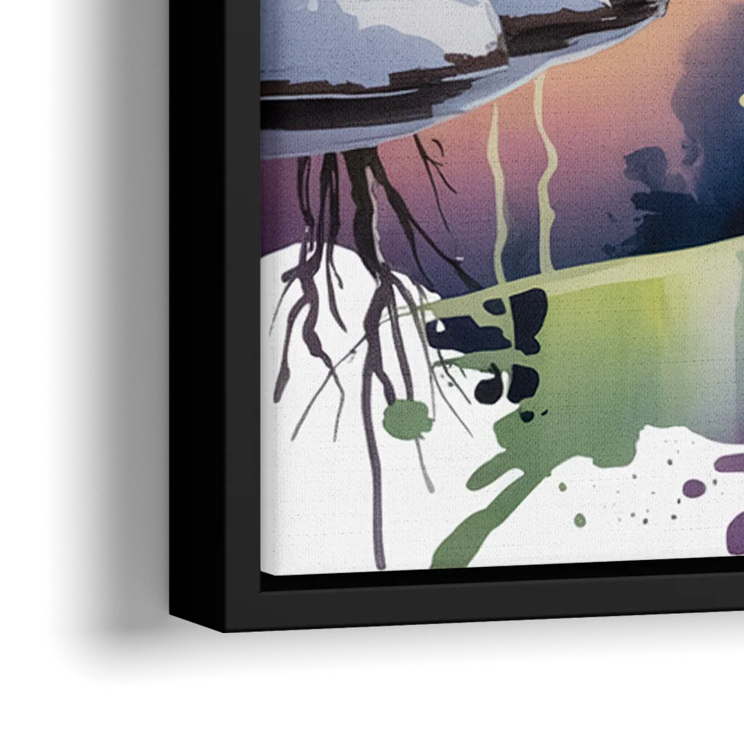 Churchill Northern Lights - Close-Up Black Frame Canvas