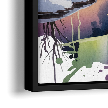 Churchill Northern Lights - Close-Up Black Frame Canvas