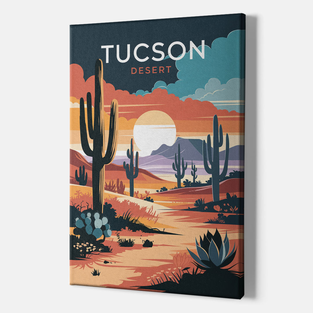 Tucson Desert Sunset - Canvas Wall Art Indoor