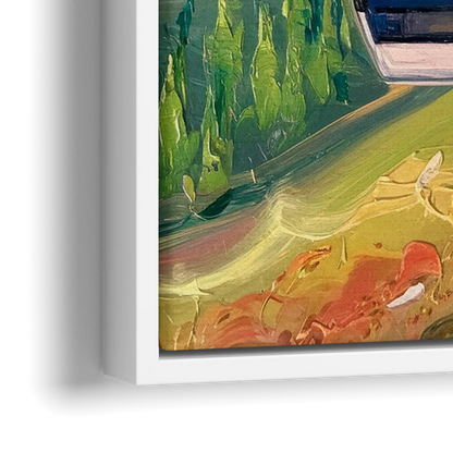 Telluride Scenic Gondola Ride - Close-Up White Frame Canvas