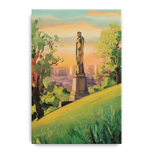Birmingham Vulcan Statue View - Canvas Wall Art