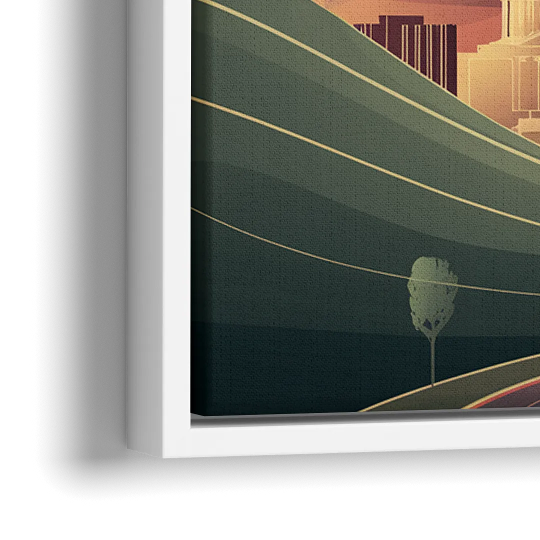 Boise Foothills Landscape - Close-Up White Frame Canvas