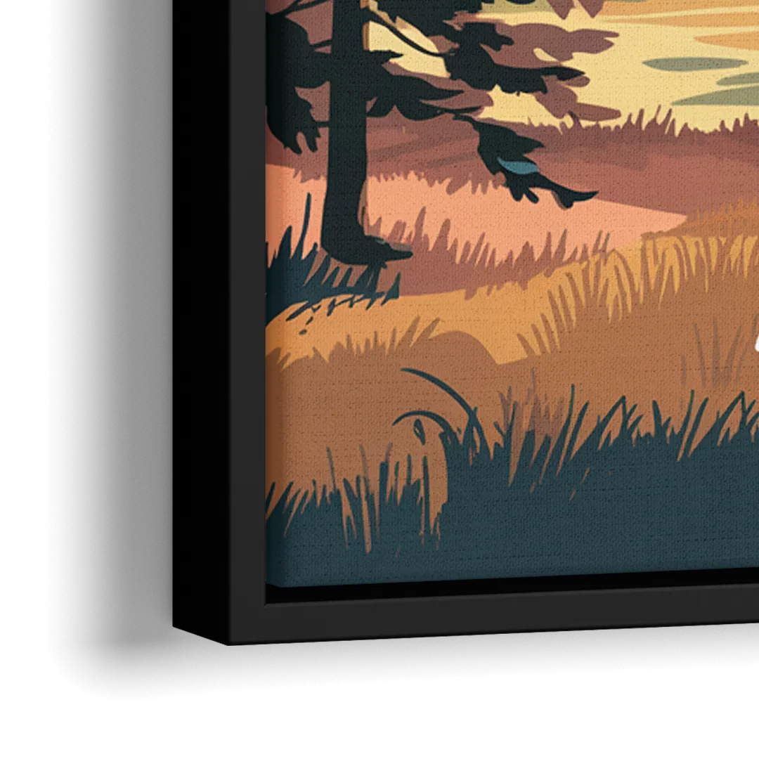Lake Tahoe Emerald Bay View - Close-Up Black Frame Canvas