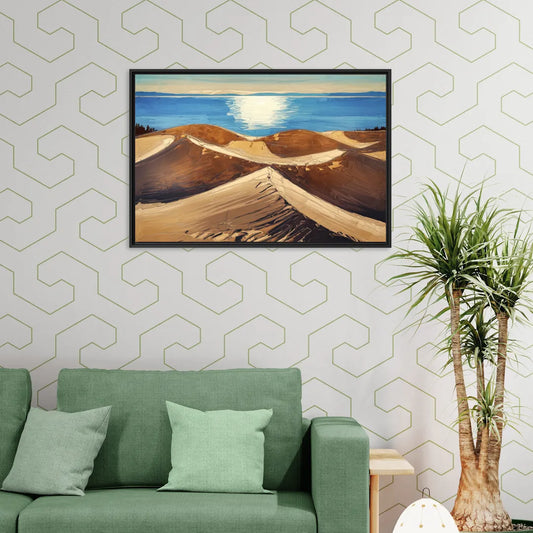 Traverse City Sleeping Bear Dunes - Living Room Black Frame Canvas