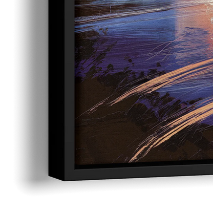 San Francisco Downtown Lights - Close-Up Black Frame Canvas