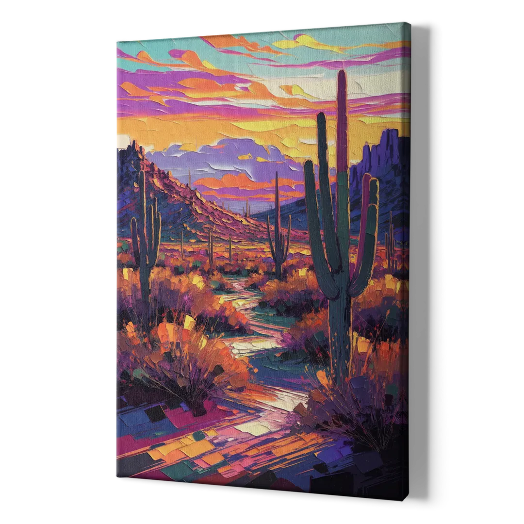 Scottsdale Desert Sunset - Canvas Print Art Sides
