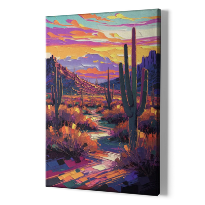 Scottsdale Desert Sunset - Canvas Print Art Sides