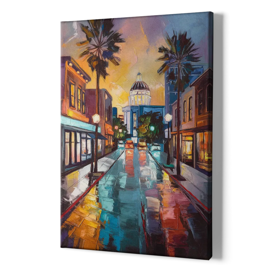 San Jose Vibrant Streets - Canvas Print Art Sides