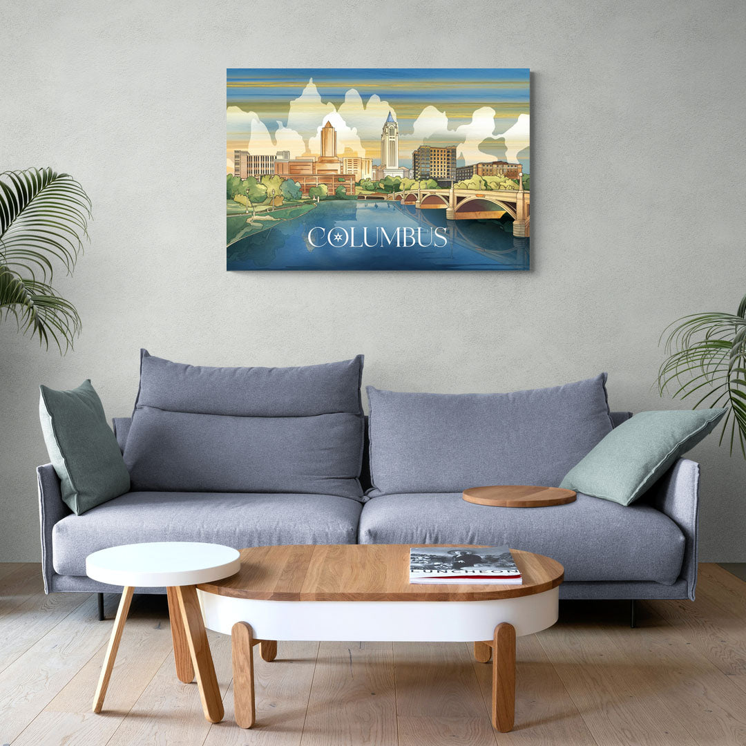 Columbus Urban Charm - Canvas Wall Art Living Room