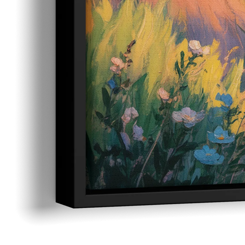 Rolling Hills of PEI - Close-Up Black Frame Canvas