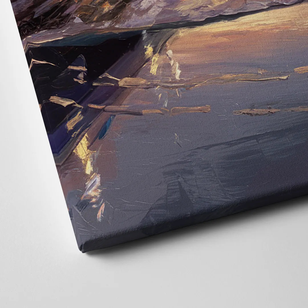 Long Beach Pier at Sunset Canvas Close Up