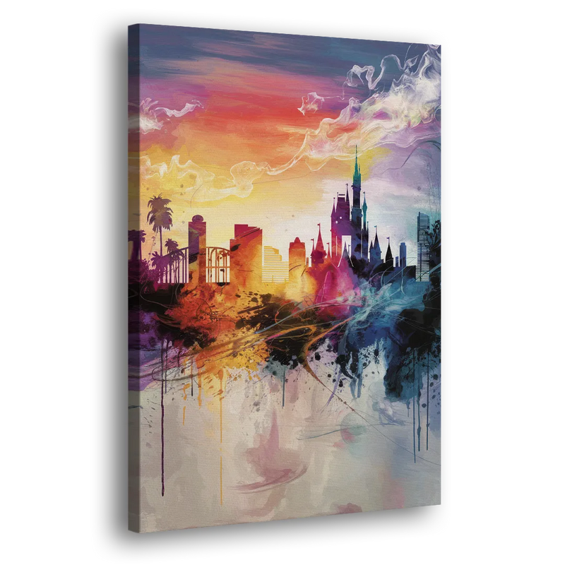 Orlando Skyline at Sunset - Canvas Print Art Sides