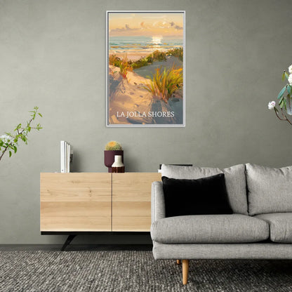 San Diego La Jolla Shores - Living Room White Frame Canvas